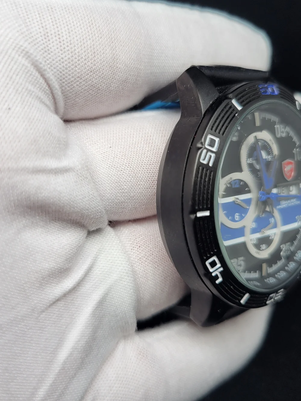 SHARK Sport Watch Black and Blue Chronograph - Japan Quartz Movement